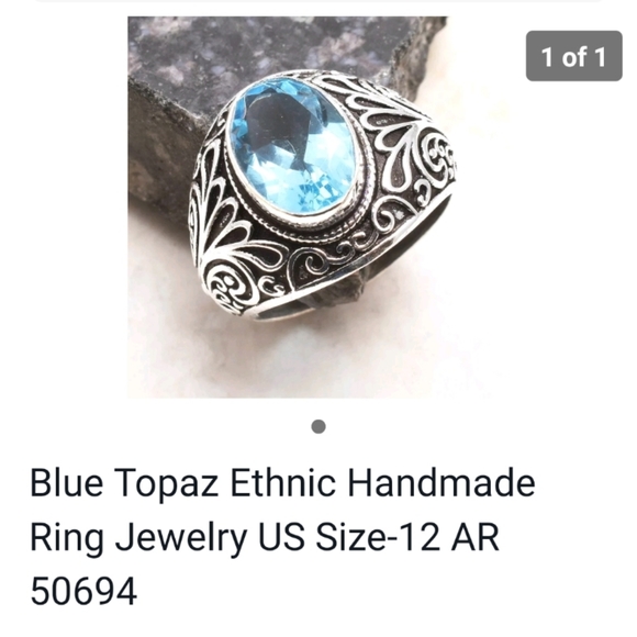 New  blue topaz 925 sterling silver ring - Picture 2 of 3